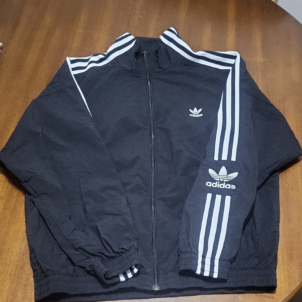 Adidas Black Jacket with White Accents